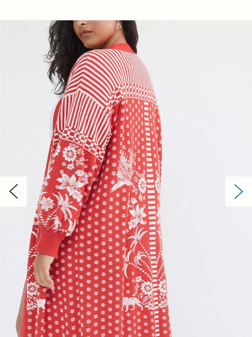 Rare FARM Rio Red Long Cardigan Open Front - Picture 4 of 10